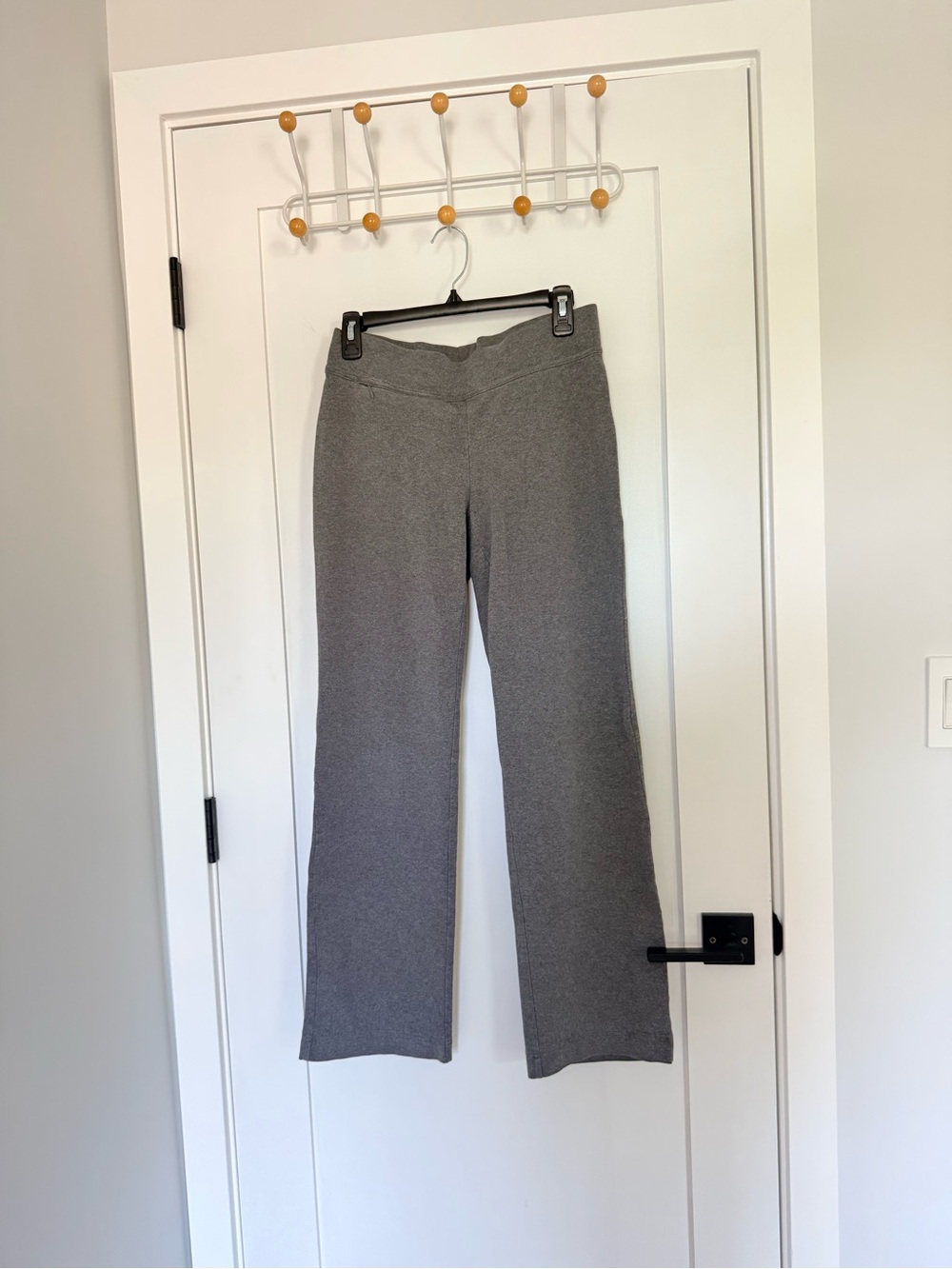 Lands End Women Gray Wide-Leg Pants Cotton